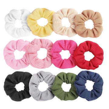 UNIQ scrunchy  Soft Ponytail Holder Hair Bands for Kids Adults dance hair accessories Wool knitted women's hair